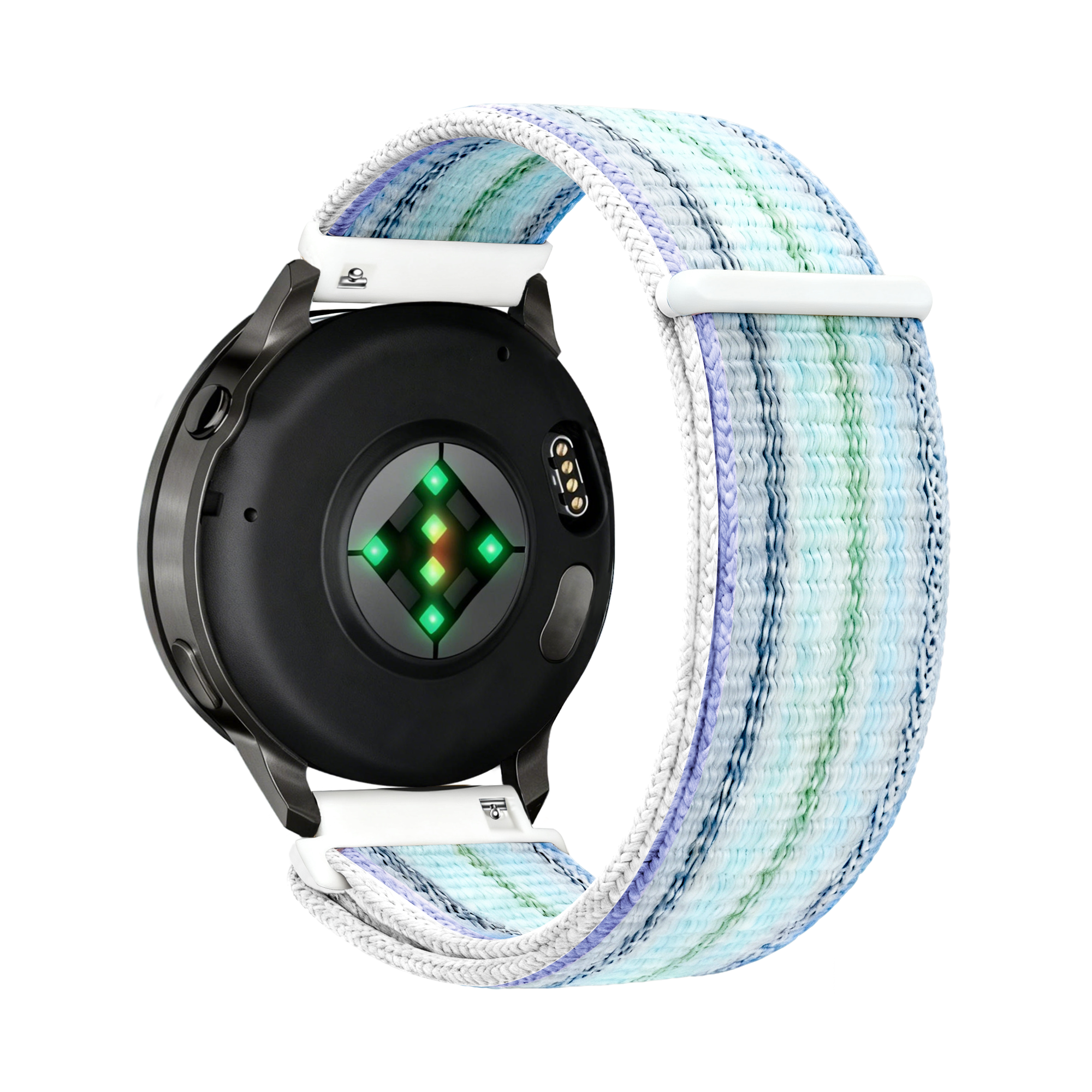Bandz Garmin Vivoactive 4s nylon loop band (gestreept blauw)
