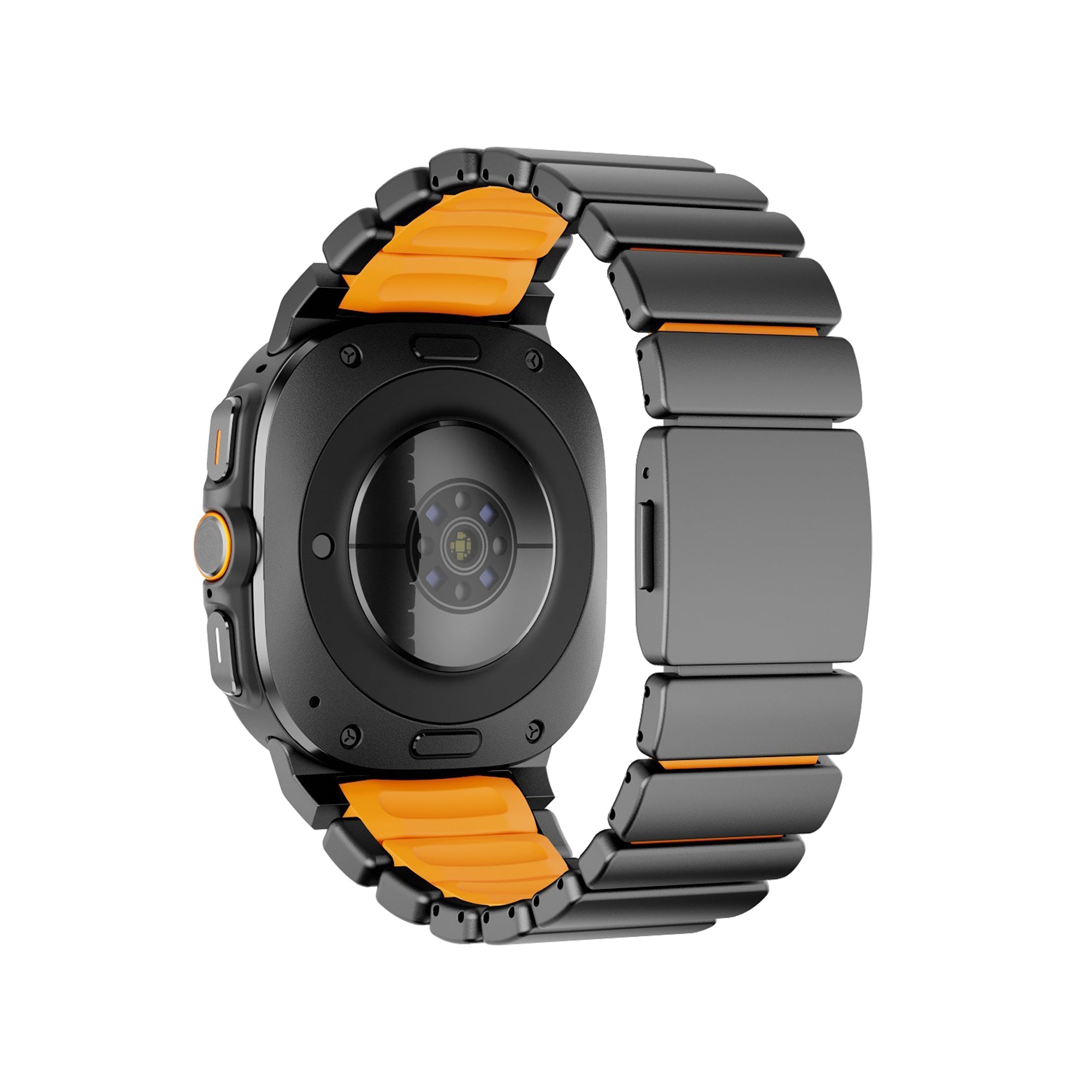 Bandz Samsung Galaxy Watch Ultra titanium band 'Hybrid' (zwart/oranje)