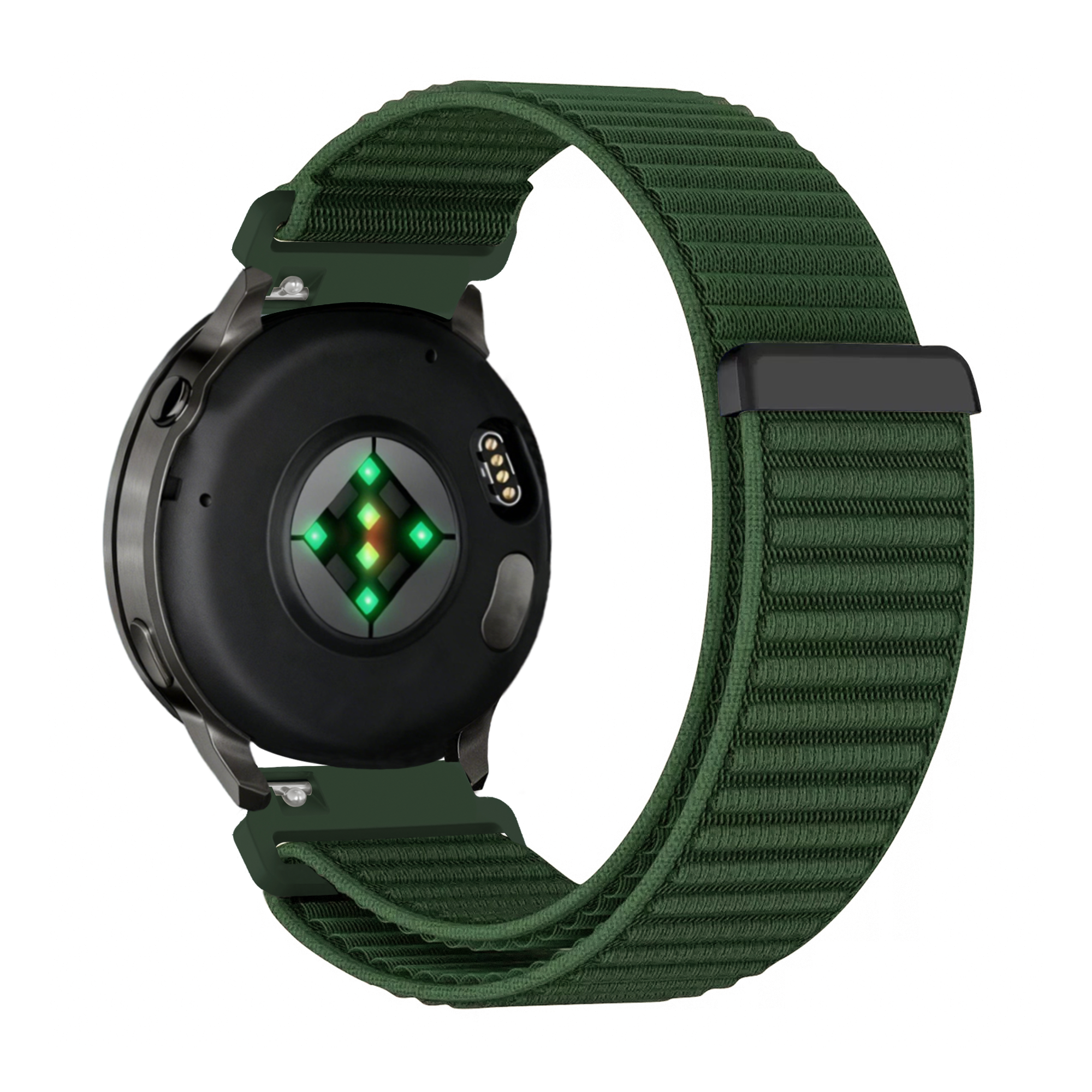 Bandz Garmin Venu 2 nylon band 'Wave' (donkergroen)