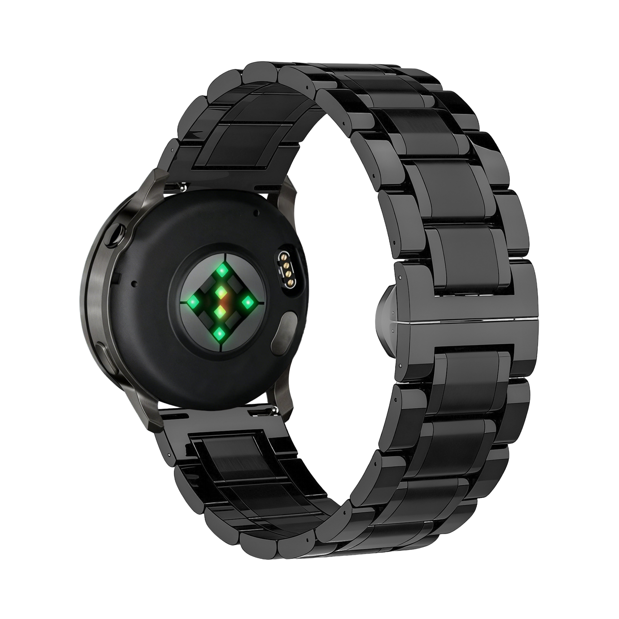 Bandz Garmin Venu 4 - 41mm Steel Link Strap 'Deluxe' (Black)