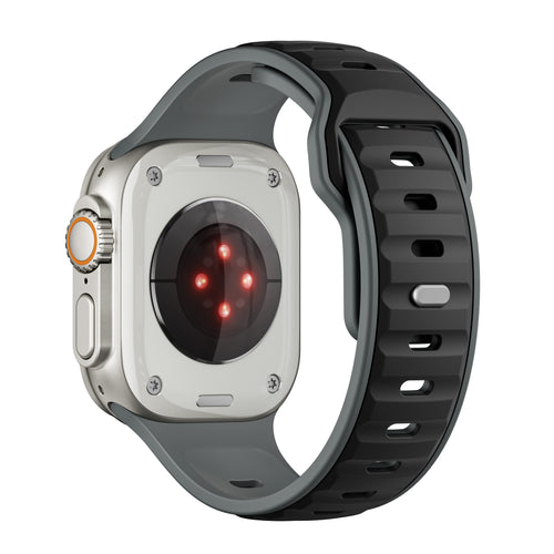 Apple Watch premium outdoor siliconen bandje (zwart/grijs)