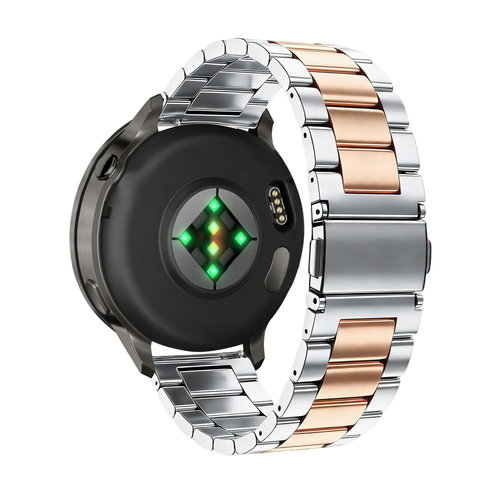 Bandz Garmin Venu 4 - 41mm stalen band 'Classic' (zilver/roségoud)