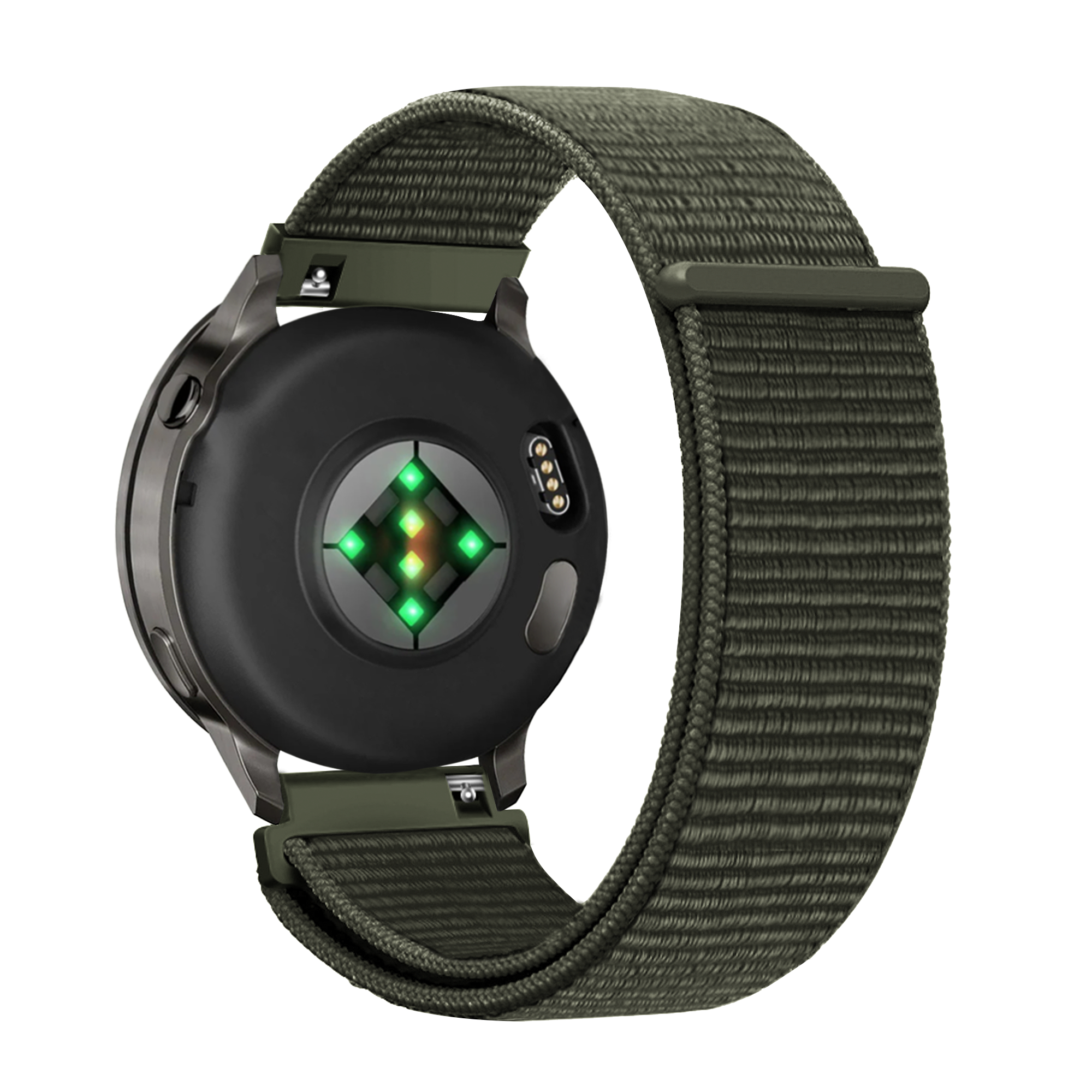 Bandz Garmin Forerunner 255s Nylon Loop Strap (Dark Green)