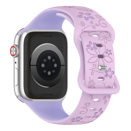 Apple Watch Flower siliconen band (lila/paars)