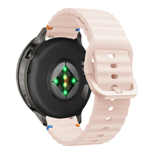 Bandz Garmin Venu 3s siliconen band 'Wave' (lichtroze)