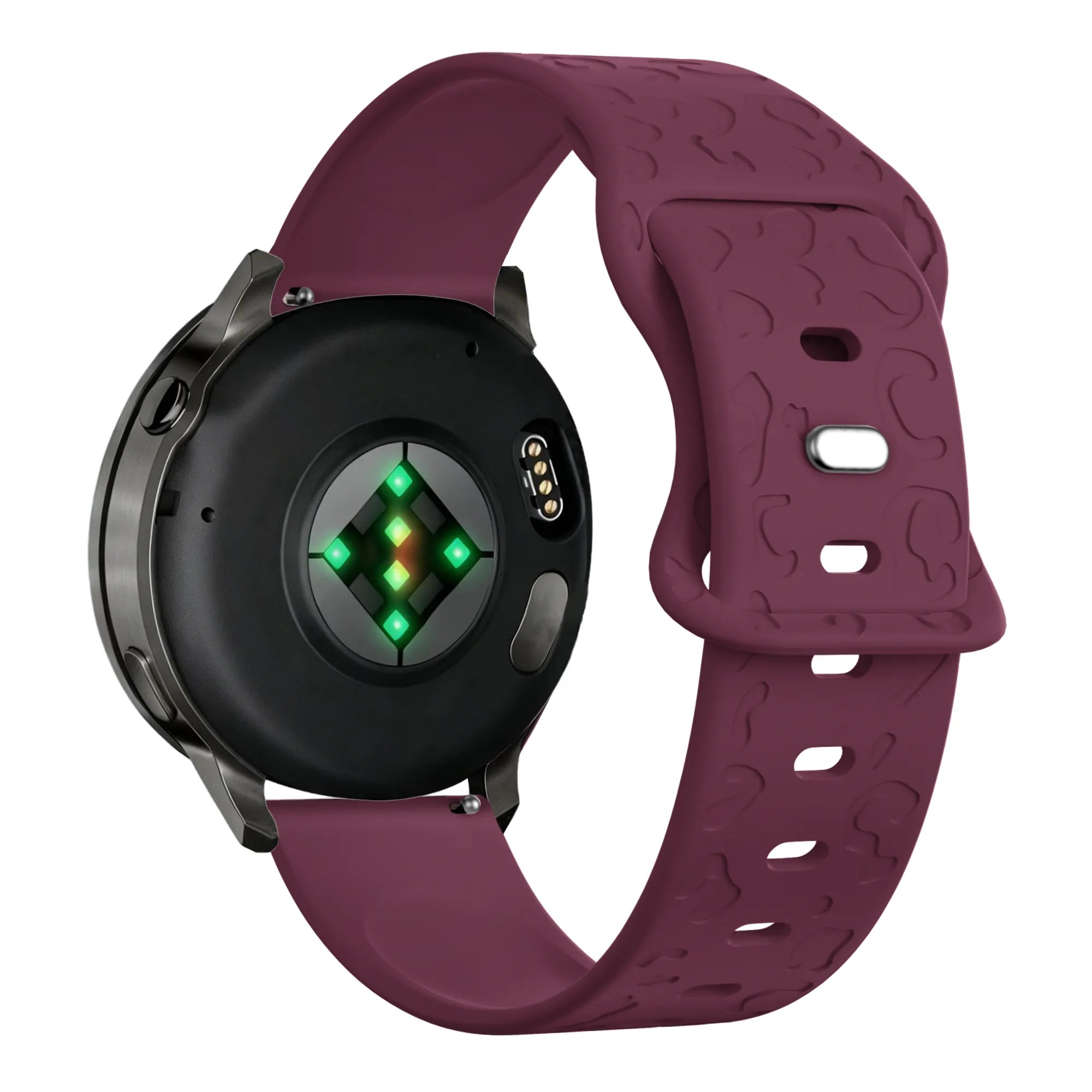 Bandz Garmin Vivomove Style Silicone Strap 'Leopard' (Wine Red)