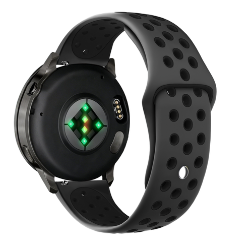 Bandz Garmin Venu 2 sport band 'Deluxe' (donkergrijs/zwart)