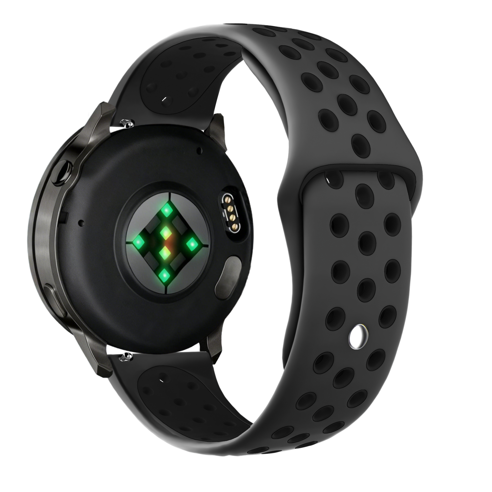 Bandz Garmin Venu 2 sport band 'Deluxe' (donkergrijs/zwart)