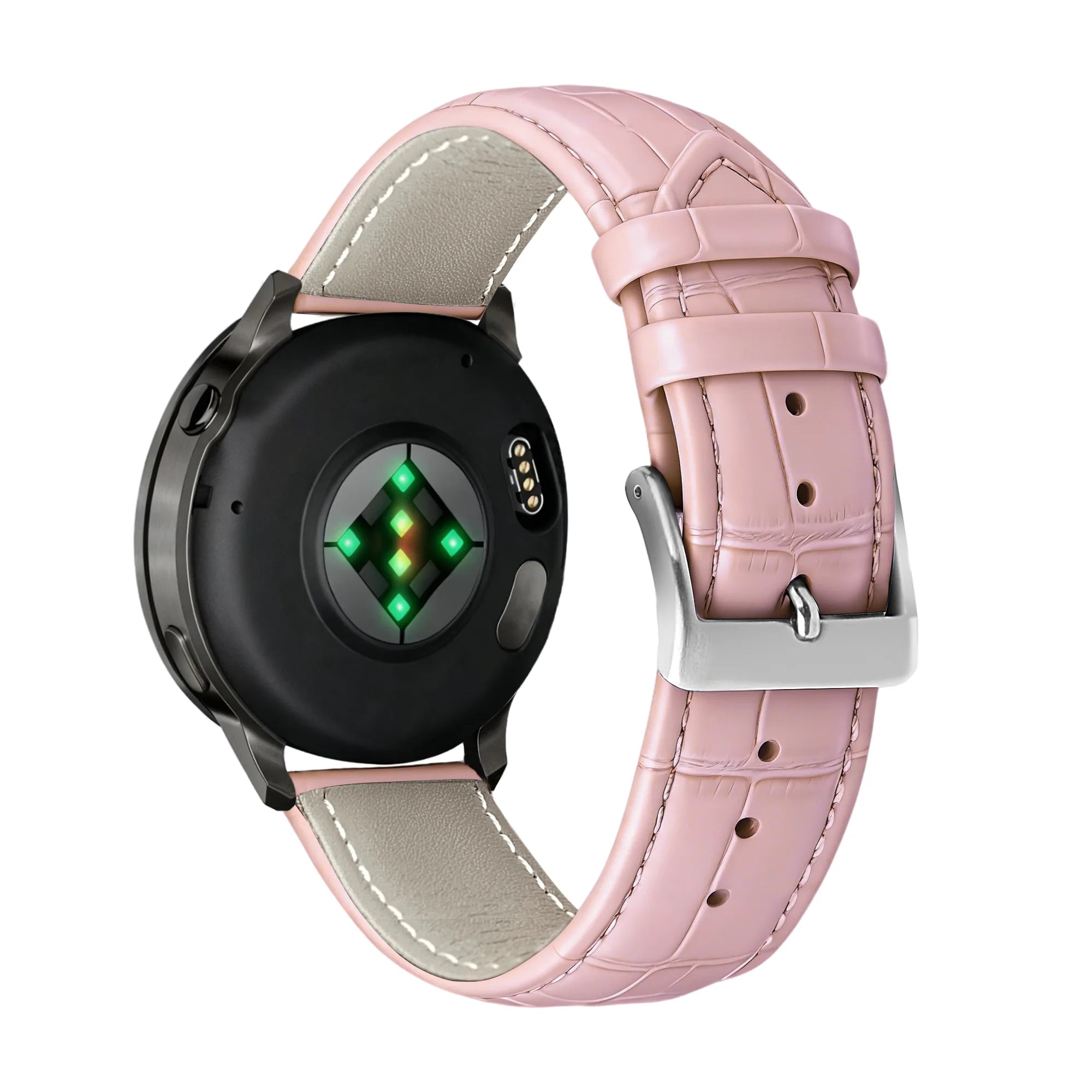 Bandz Garmin Venu SQ 2 Leather Strap Crocodile Grain (Pink)
