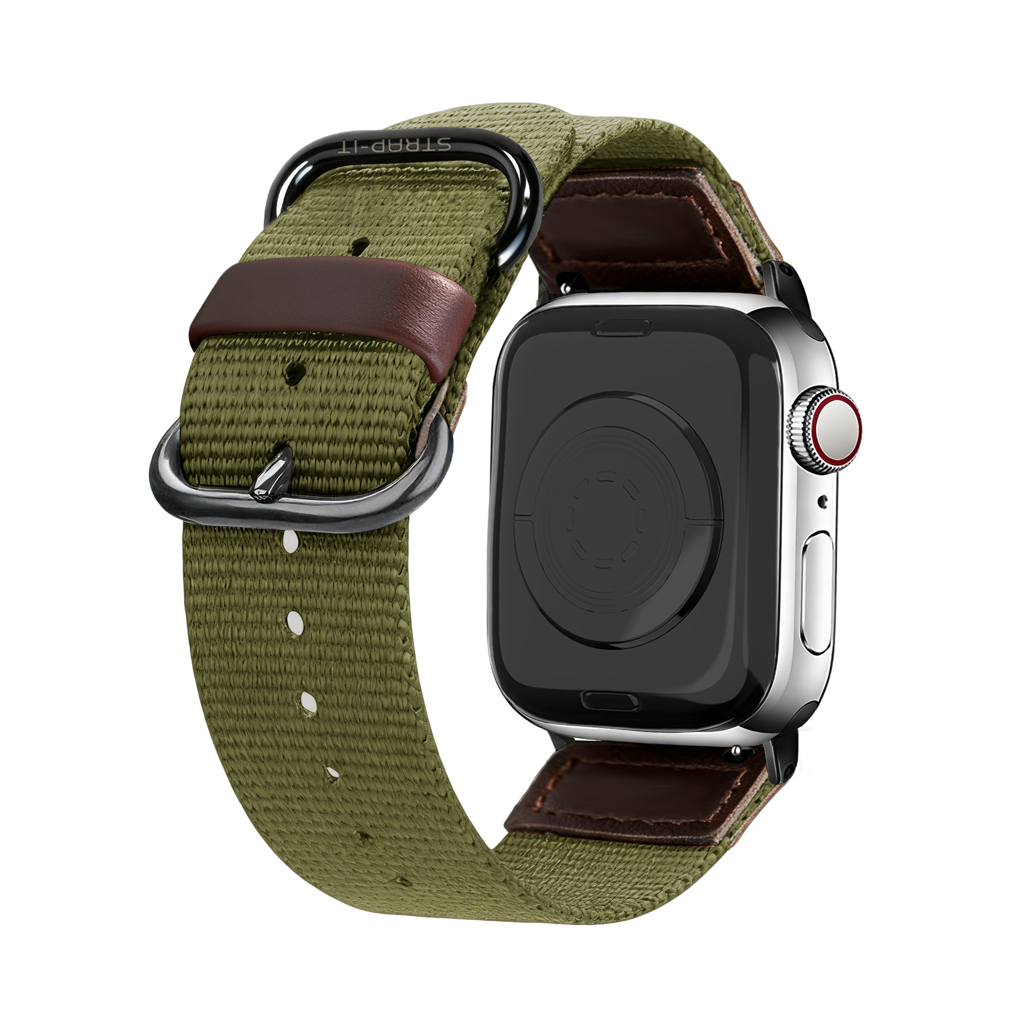 Apple Watch canvas bandje (legergroen)