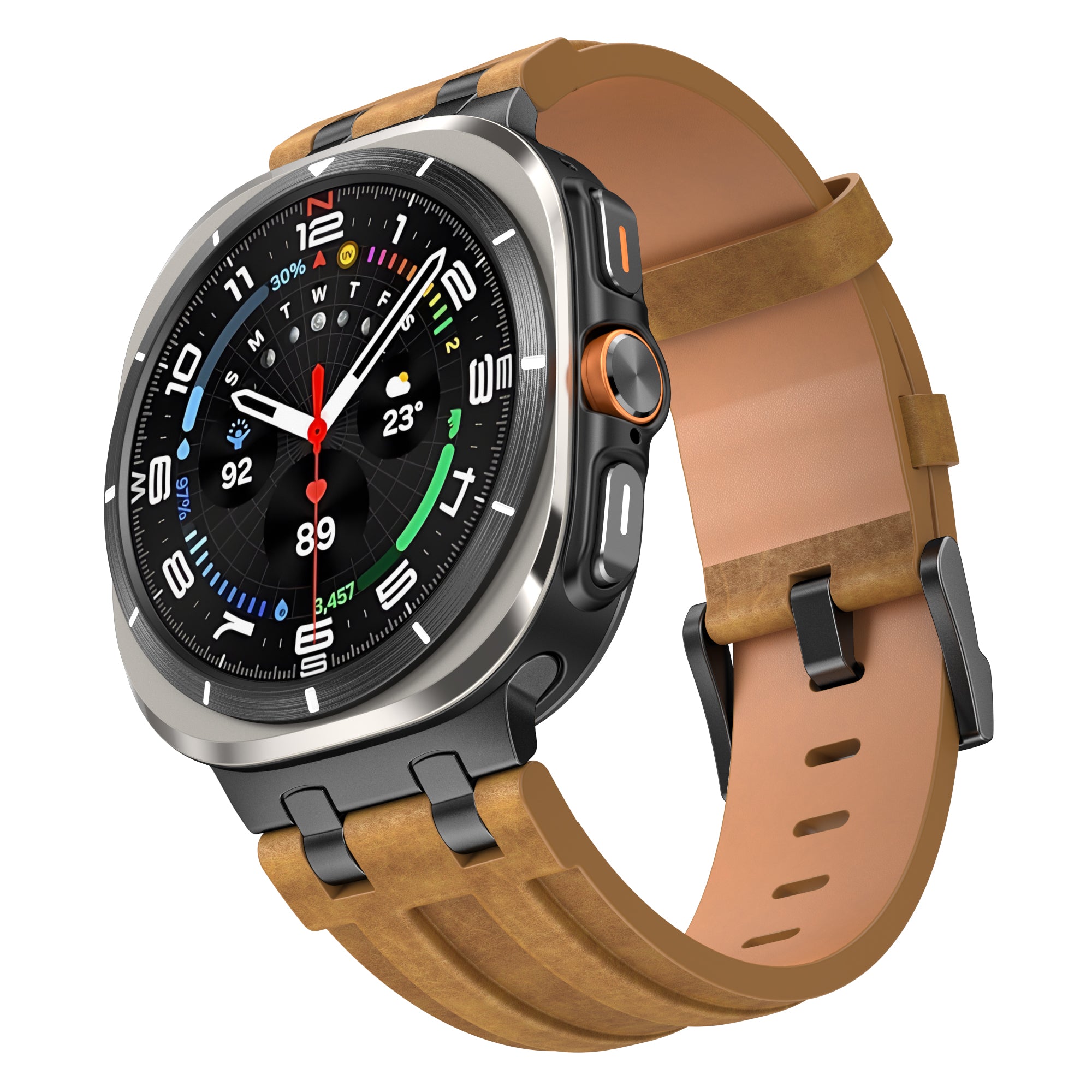 Samsung Galaxy Watch Ultra Solid Leather Strap (Brown)