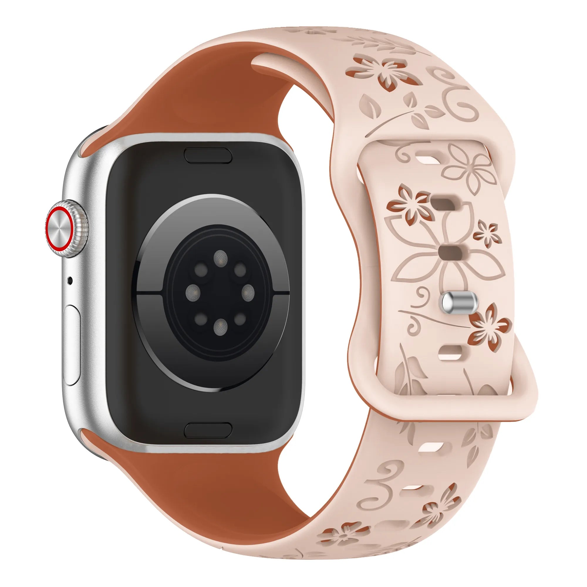 Apple Watch Flower siliconen band (milk tea/bruin)