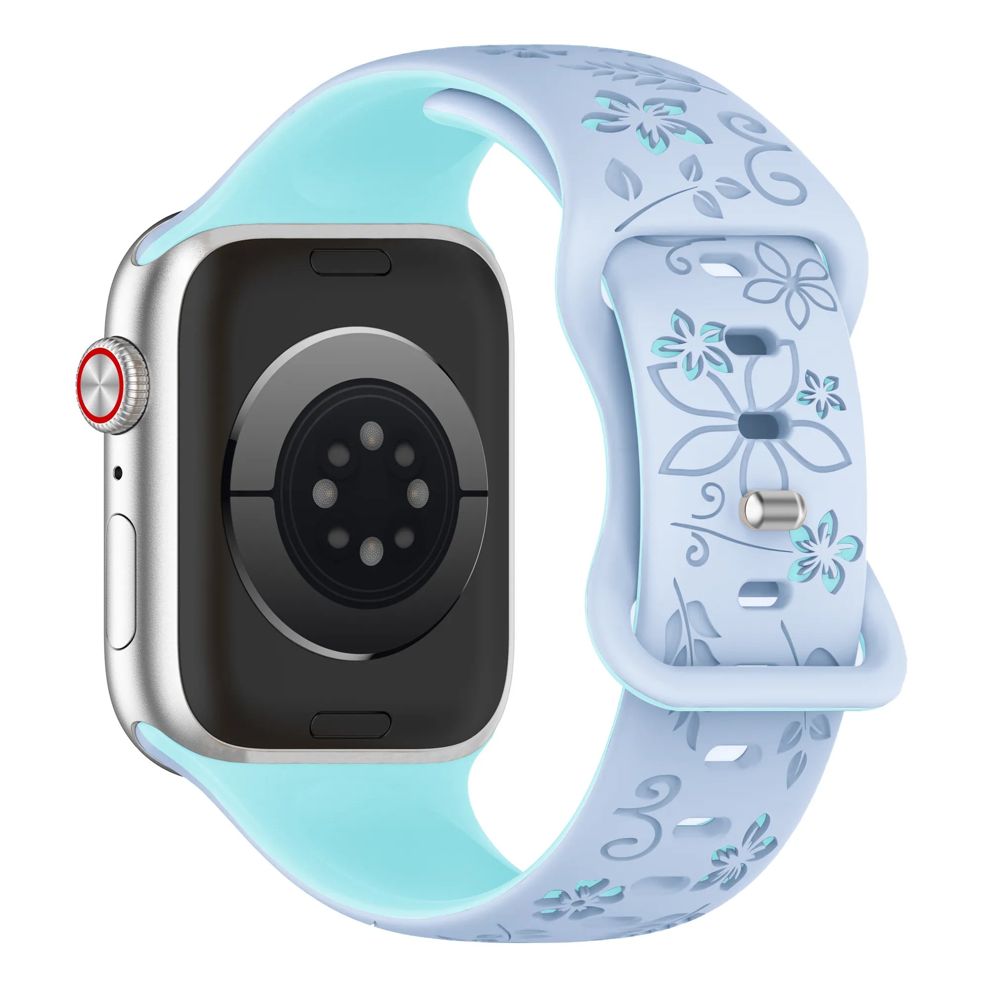 Apple Watch Flower siliconen band (lichtblauw/ijsblauw)