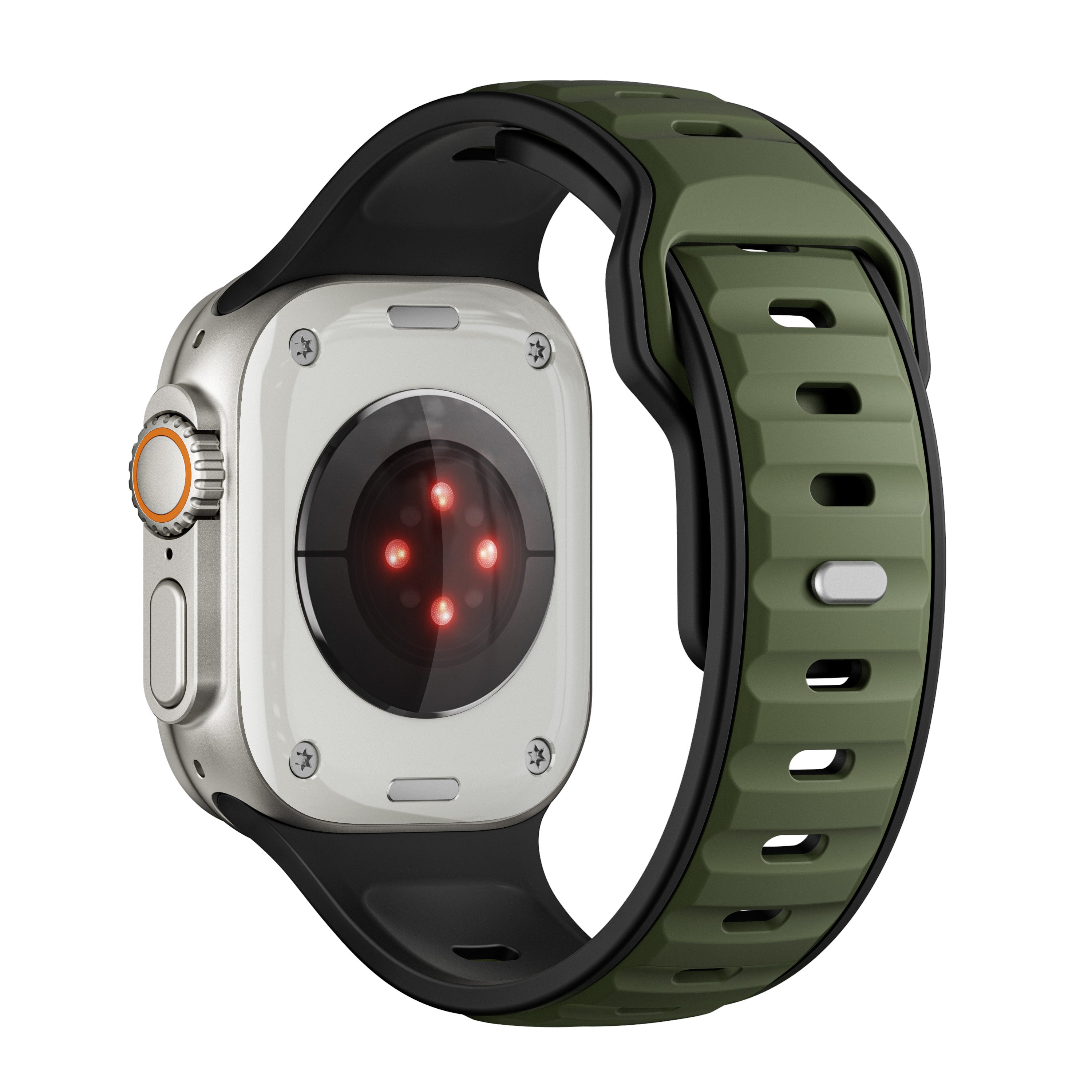 Apple Watch Premium Outdoor Silicone Strap (Army Green/Black)