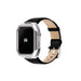 Reqior Apple Watch 45mm metalen case met leren band (zilver/zwart)