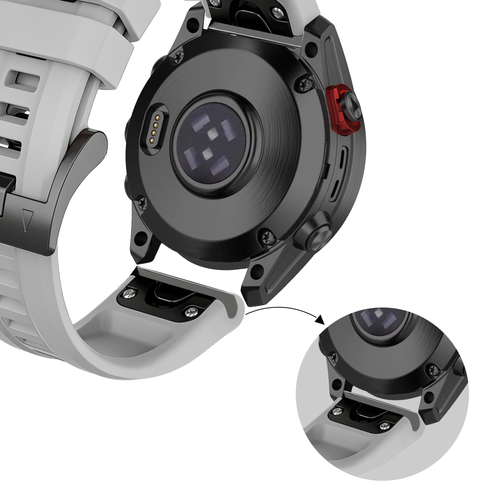 Bandz Garmin Epix Pro (Gen 2) 51mm siliconen band 'Classic' (grijs)