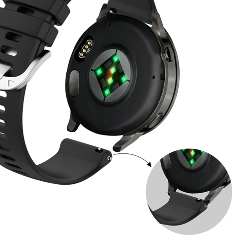 Bandz Garmin Venu 4 - 41mm siliconen band 'Classic' (zwart)