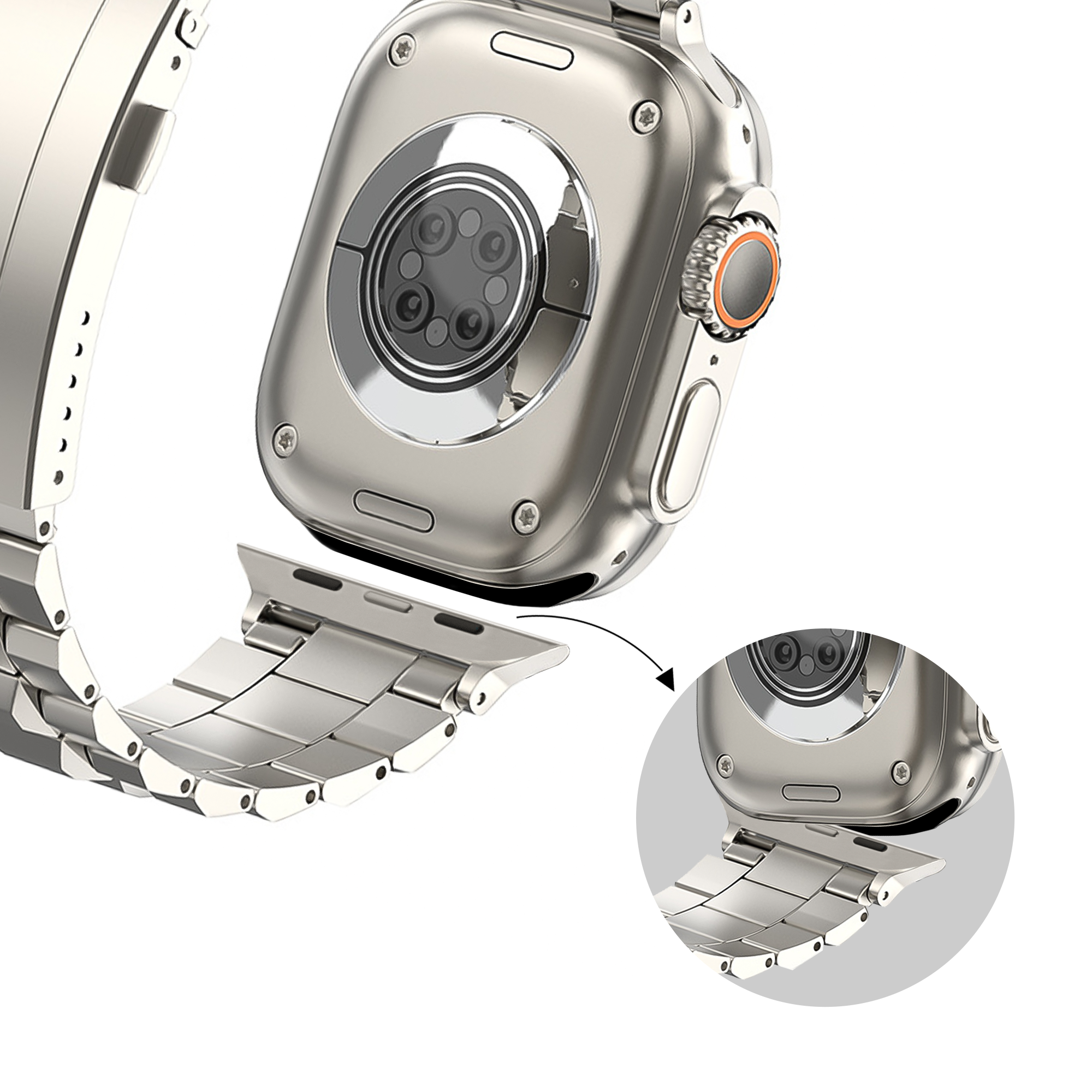 Bandz Apple Watch Ultra titanium band 'Deluxe' (titanium)