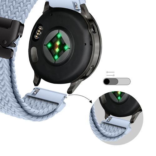 Bandz Garmin Vivomove 3s gevlochten band 'Parachute' (lichtblauw)