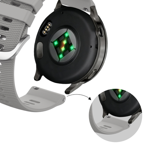 Bandz Garmin Forerunner 255s siliconen band 'Deluxe' (grijs)