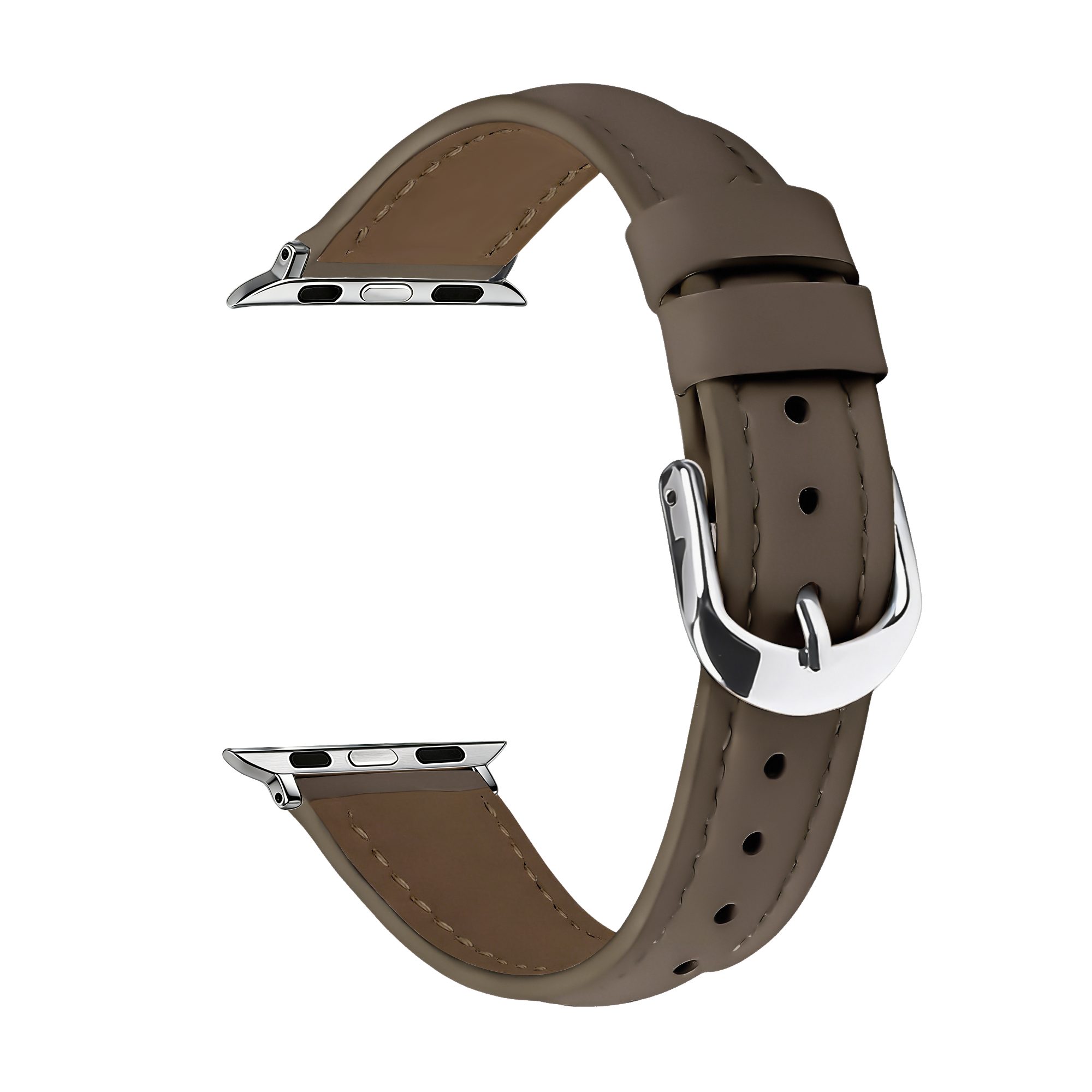 Apple Watch slimfit leren band (donkerbruin)