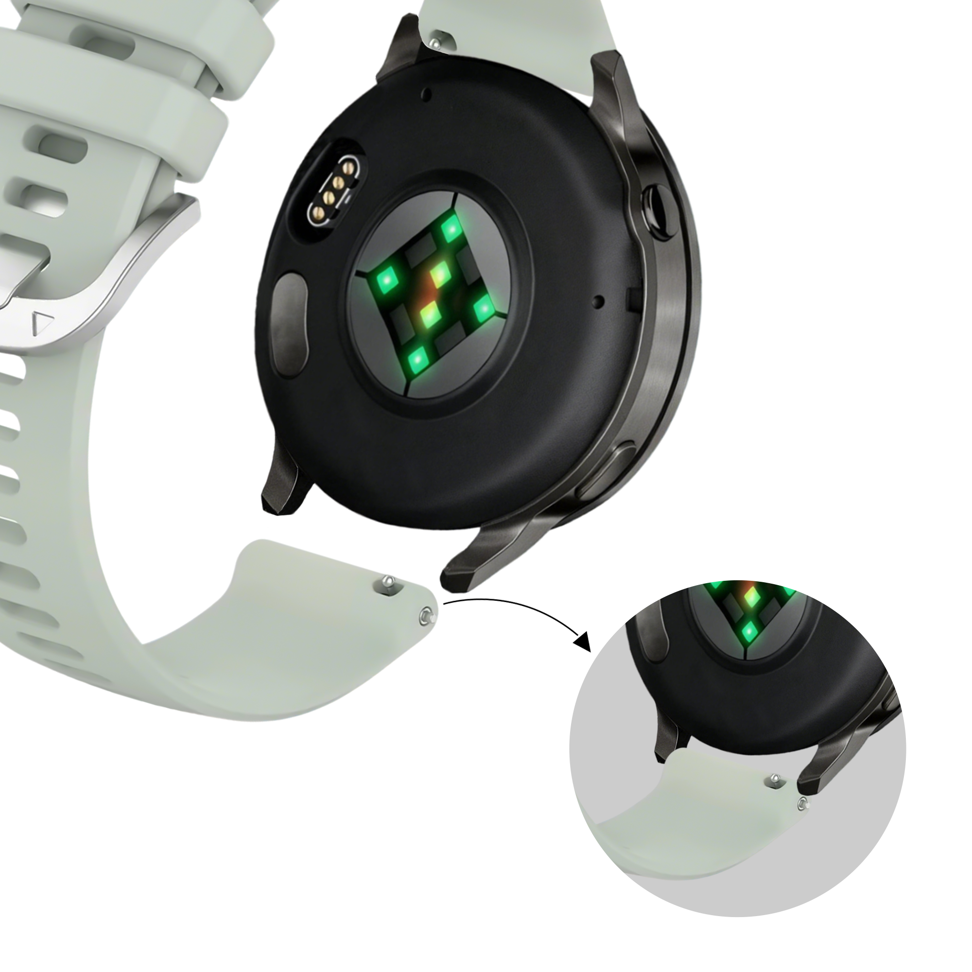 Bandz Garmin Venu 2s siliconen band 'Classic' (lichtgroen)