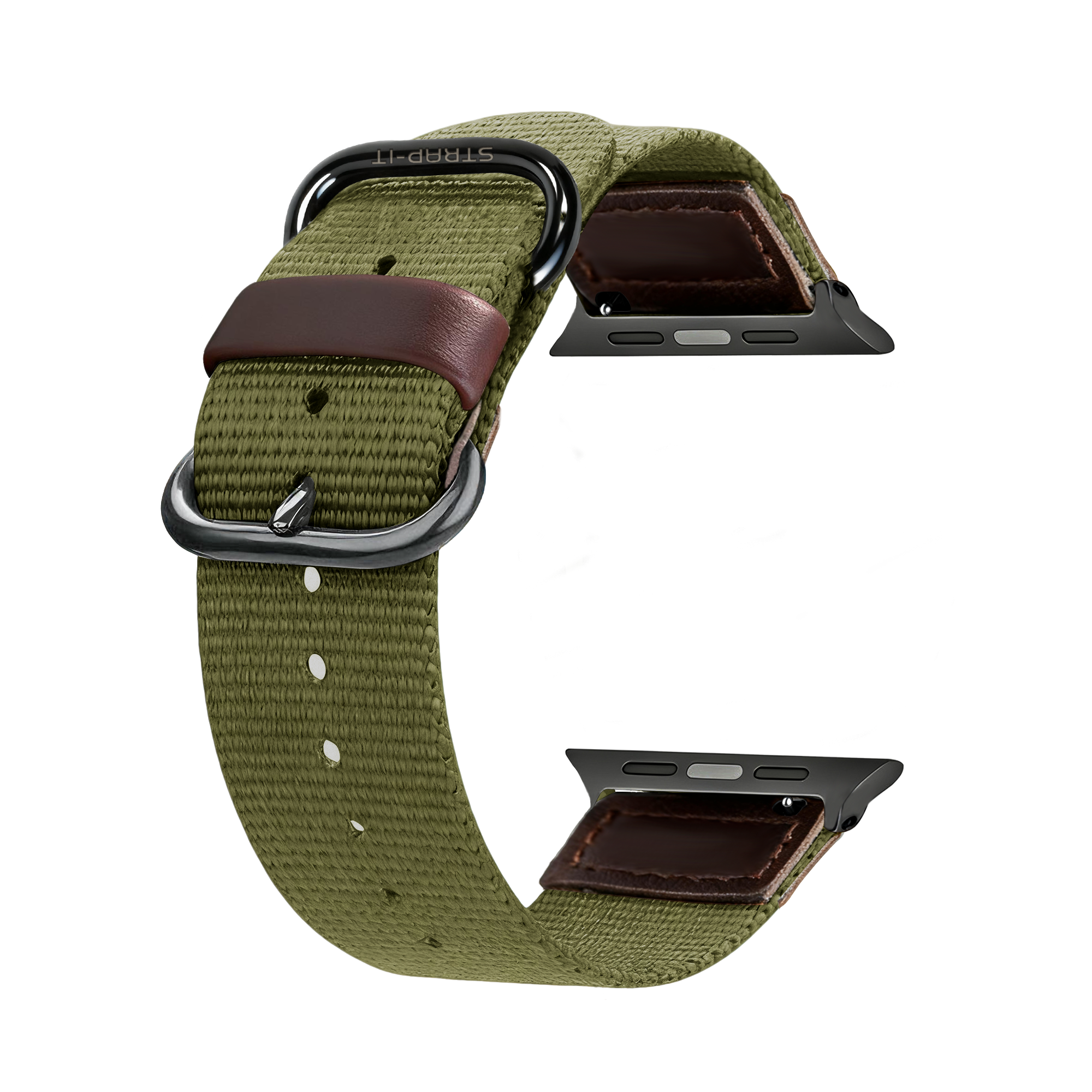 Apple Watch canvas bandje (legergroen)