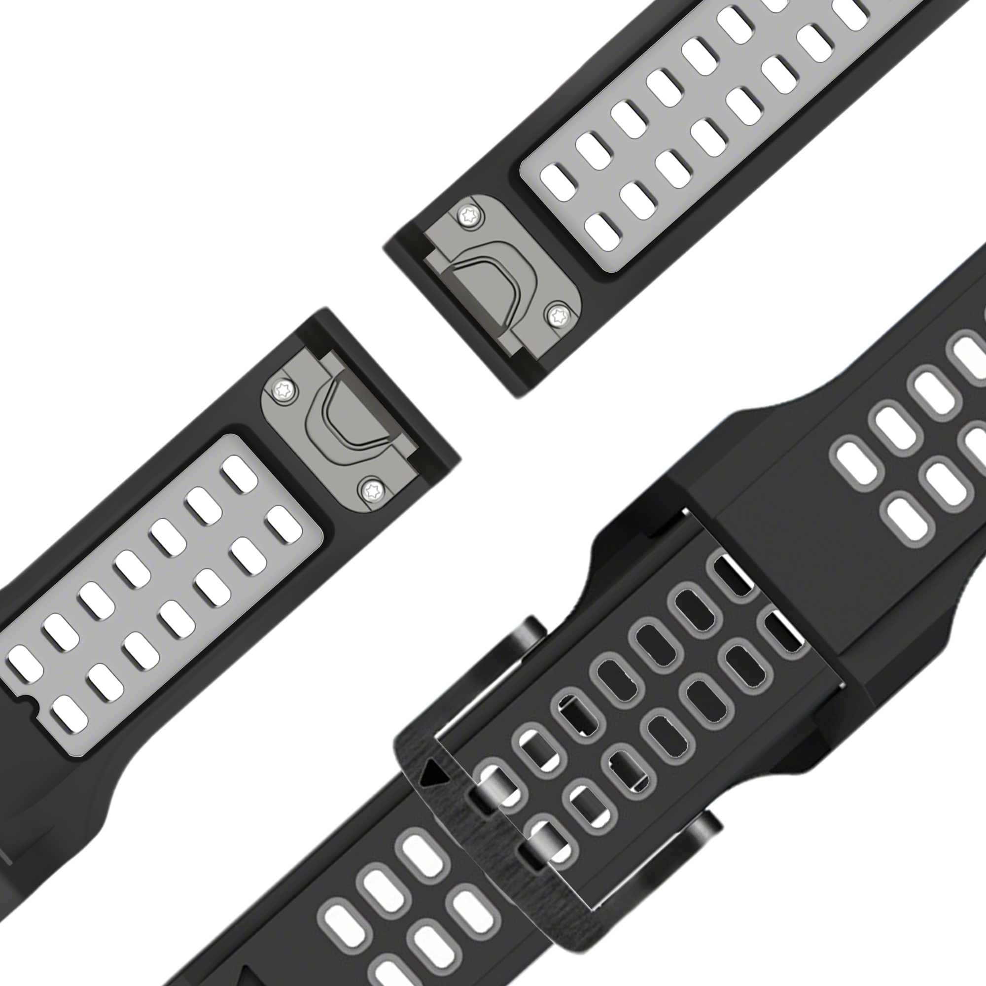 Bandz Garmin Fenix 7 dual sport gesp band (zwart/grijs)