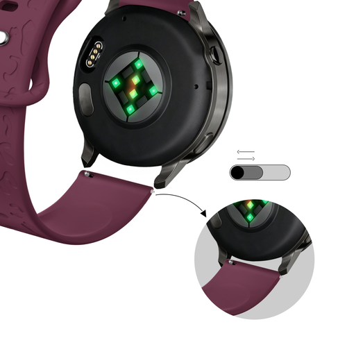 Bandz Garmin Vivoactive 3 siliconen band 'Leopard' (wijnrood)