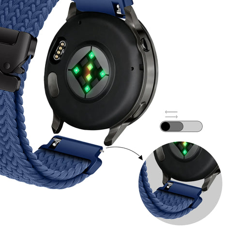 Bandz Garmin Forerunner 265s gevlochten band 'Parachute' (blauw)