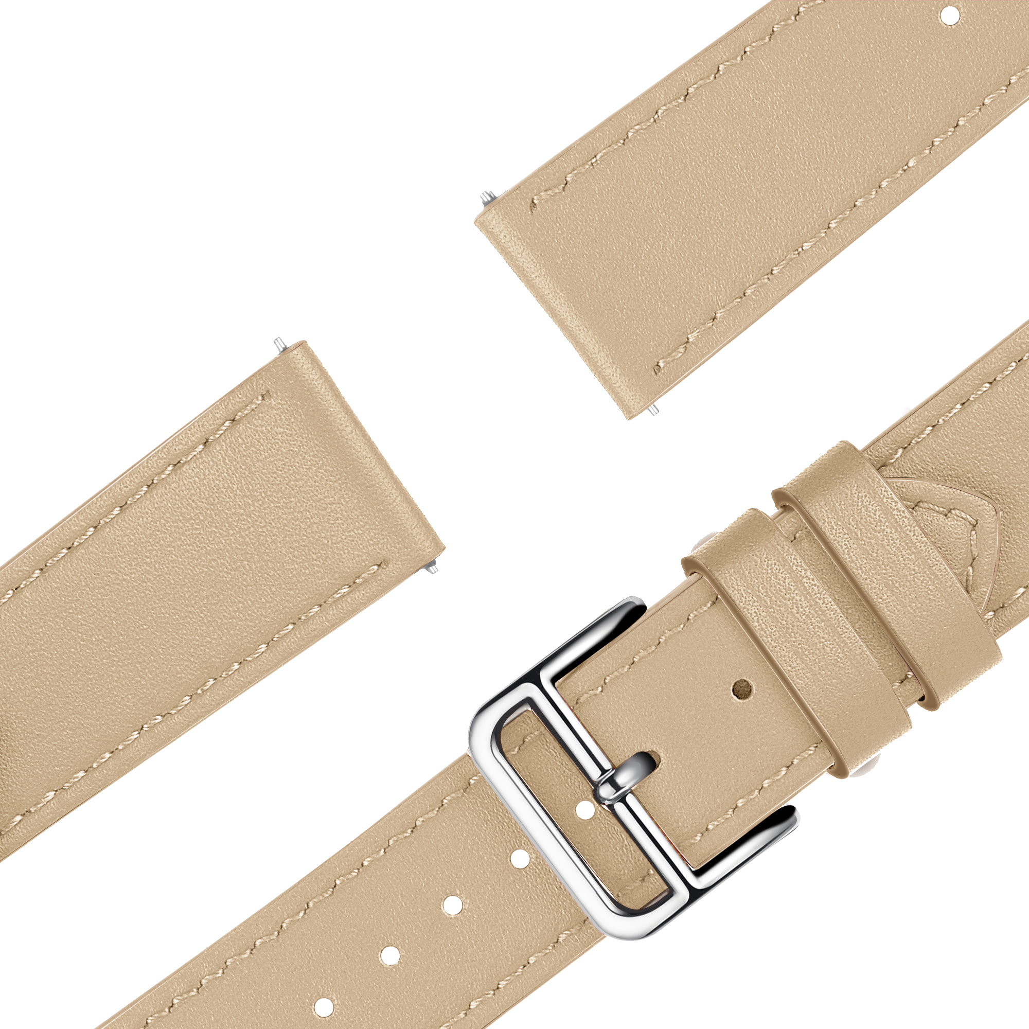 Bandz Garmin Forerunner 265s lederen band 'Deluxe' (milk tea)