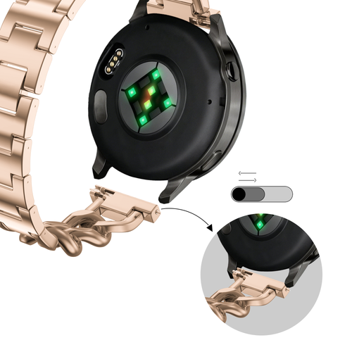 Bandz Garmin Approach S42 metalen band 'Chains' (roségoud)