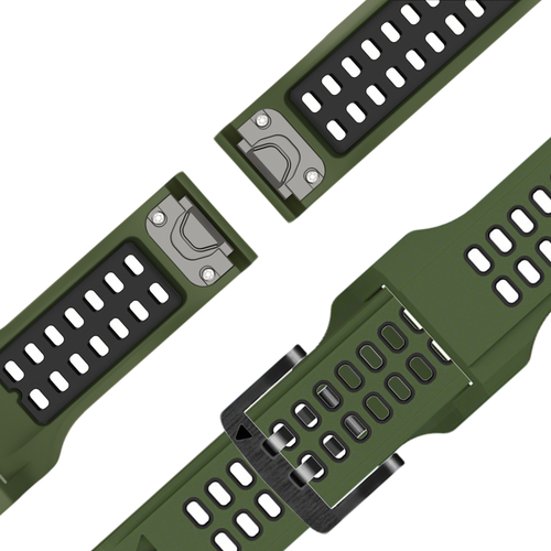 Bandz Garmin Epix Pro (Gen 2) 51mm sport band met gesp (groen/zwart)