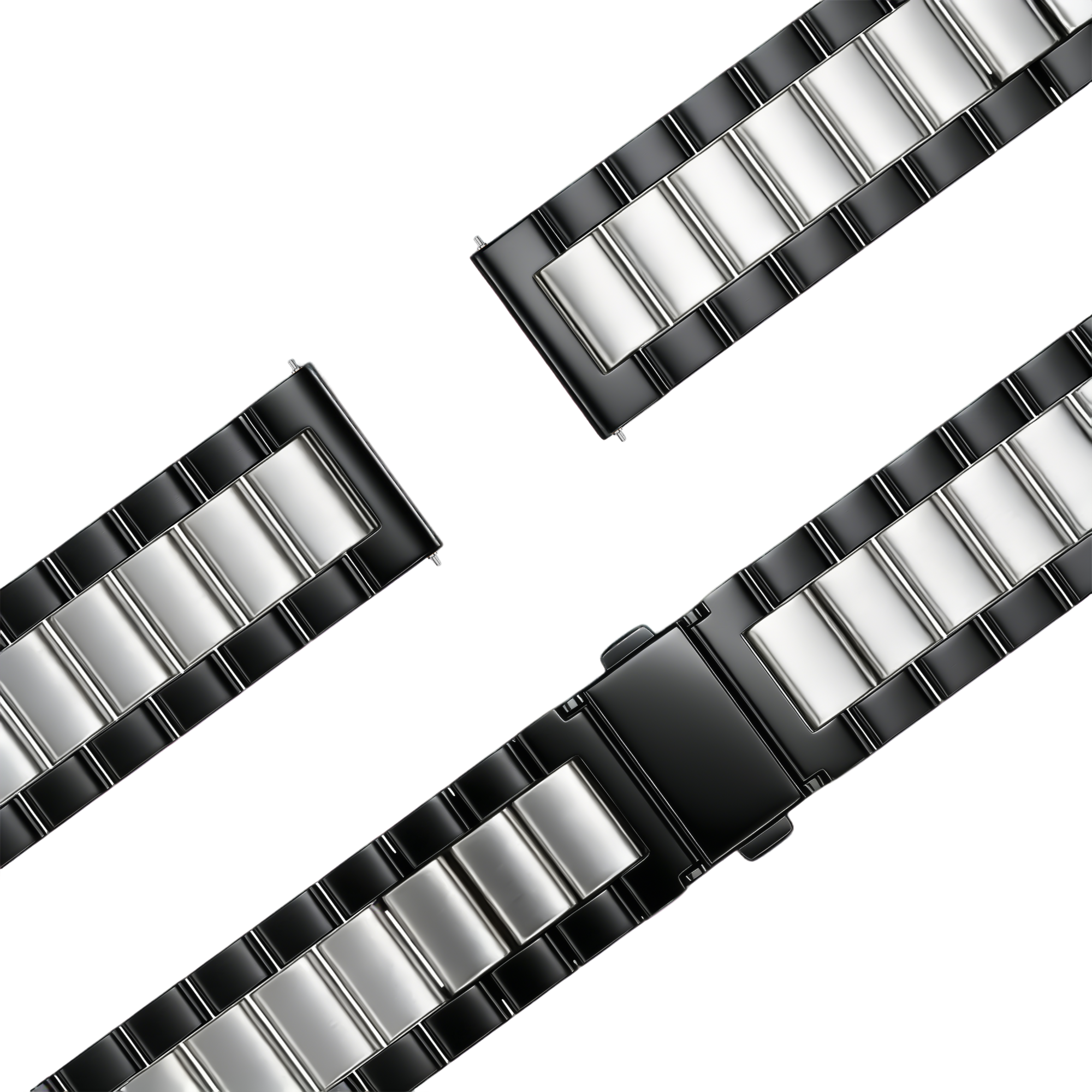 Bandz Garmin Forerunner 570 - 47mm Steel Strap 'Classic' (Black/Silver)