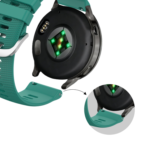 Bandz Garmin Forerunner 255s siliconen band 'Deluxe' (dennengroen)