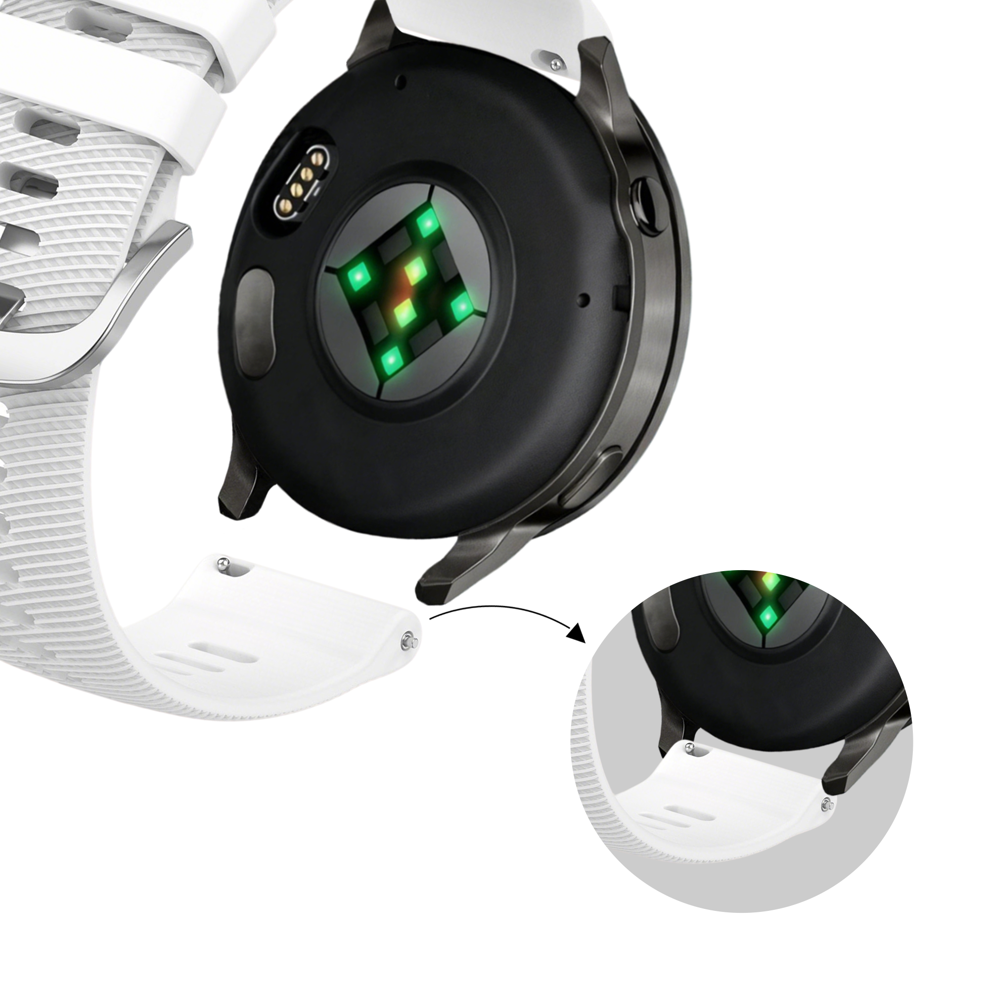 Bandz Garmin Venu 4 - 41mm siliconen band 'Deluxe' (wit)