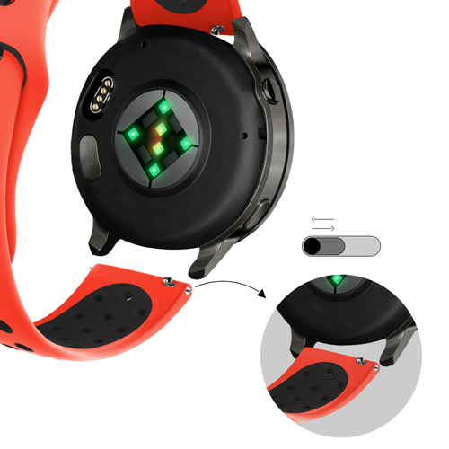Bandz Garmin Forerunner 645 sport band 'Deluxe' (rood/zwart)