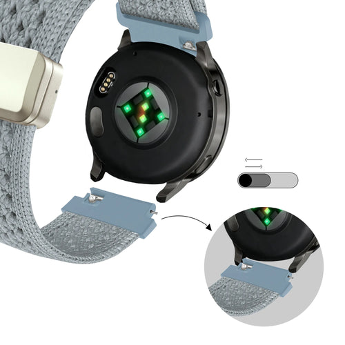 Bandz Garmin Forerunner 265s vintage nylon band (lichtblauw)