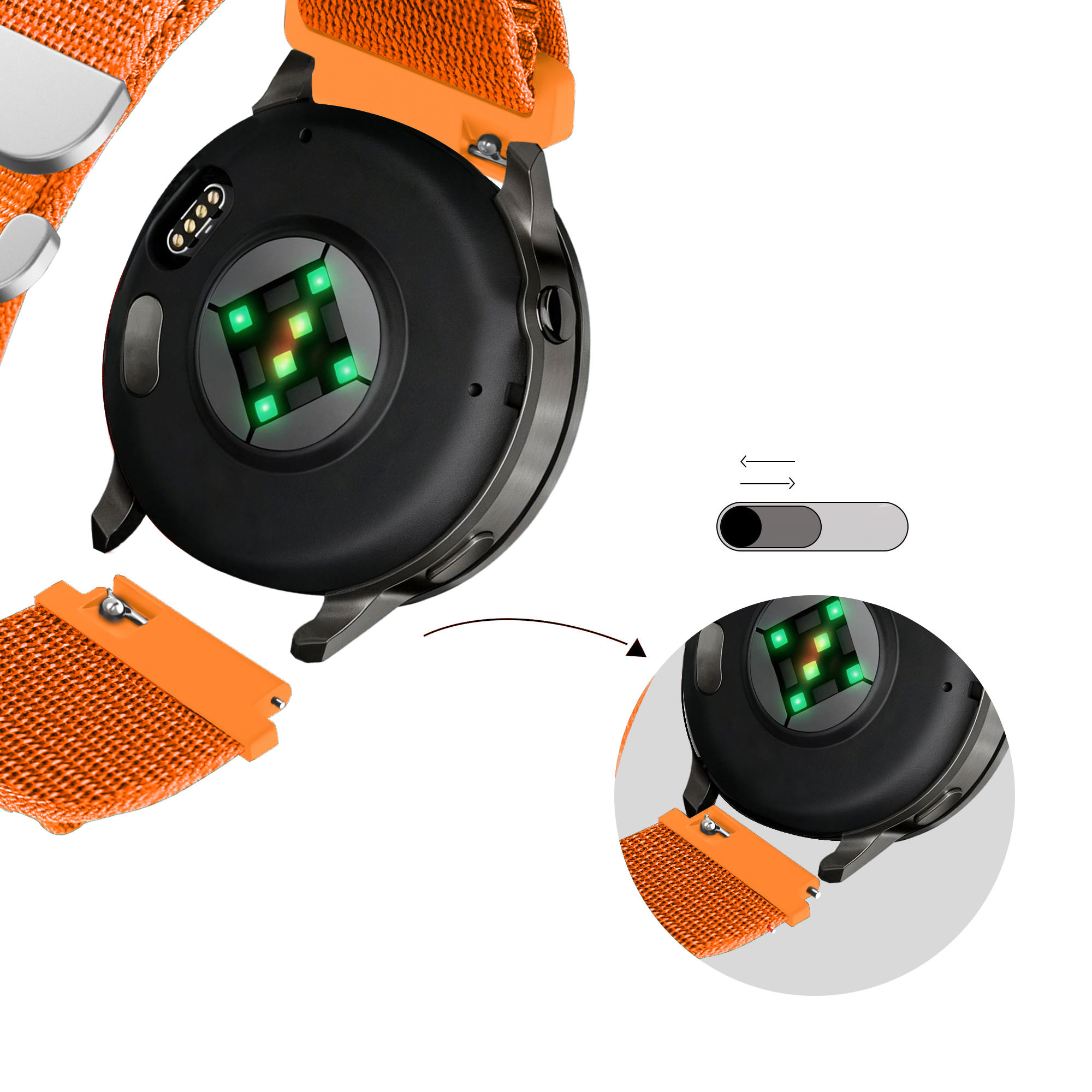 Bandz Garmin Venu 2 Alpine nylon band (oranje)