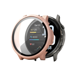Bandz Garmin Venu 4 - 41mm PC hoesje met glas (zalm roze)