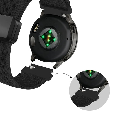 Bandz Garmin Forerunner 265s vintage nylon band (zwart)