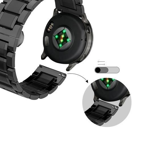 Bandz Garmin Venu Steel Link Strap 'Deluxe' (Black)