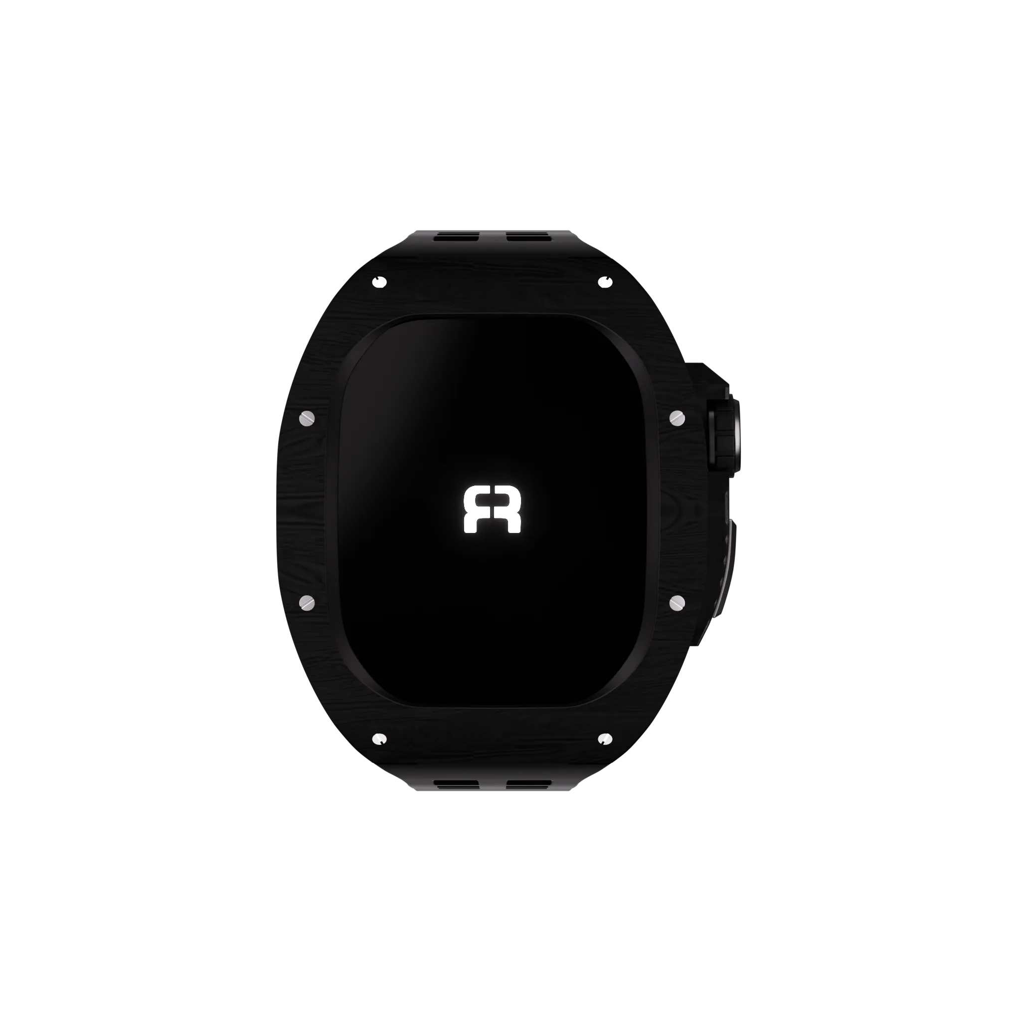 Reqior Apple Watch 45mm polymer case met rubberen band (carbon zwart)