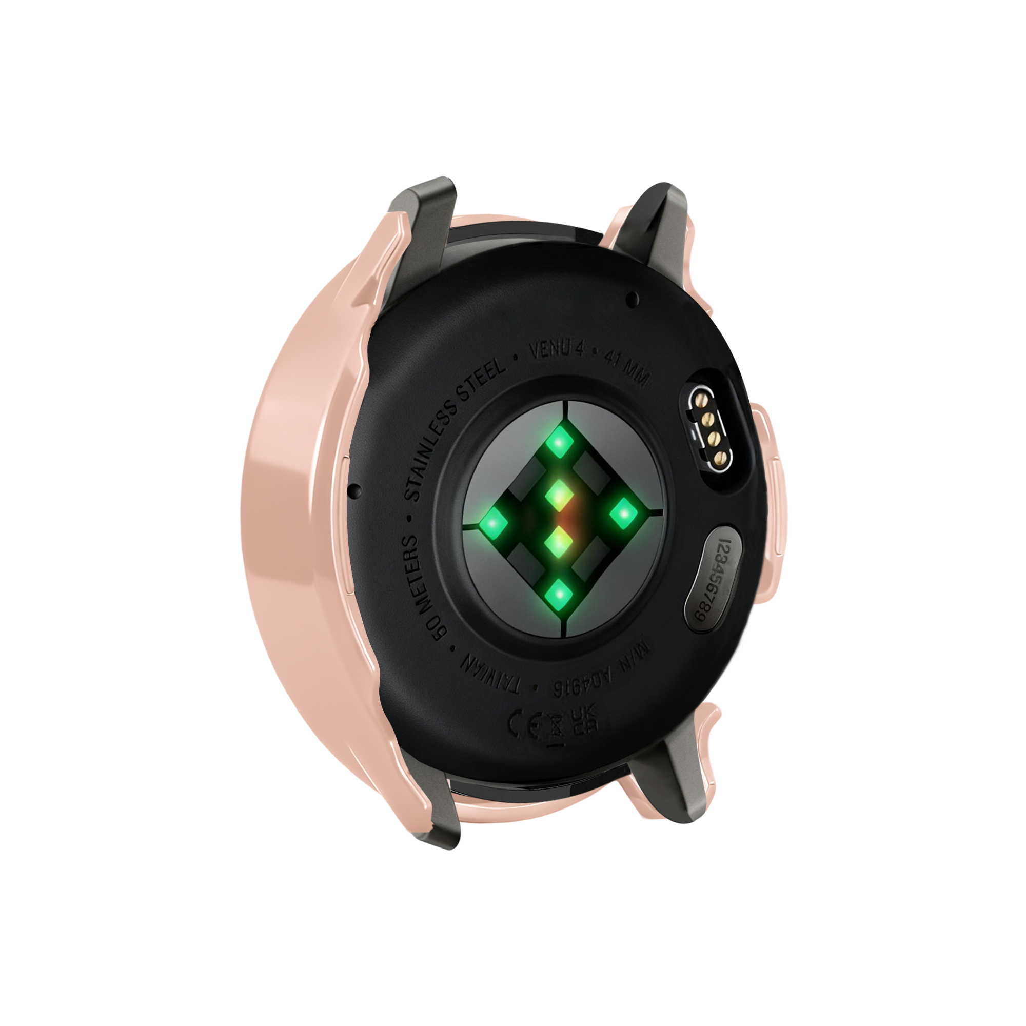 Bandz Garmin Venu 4 - 41mm PC hoesje met glas (zalm roze)