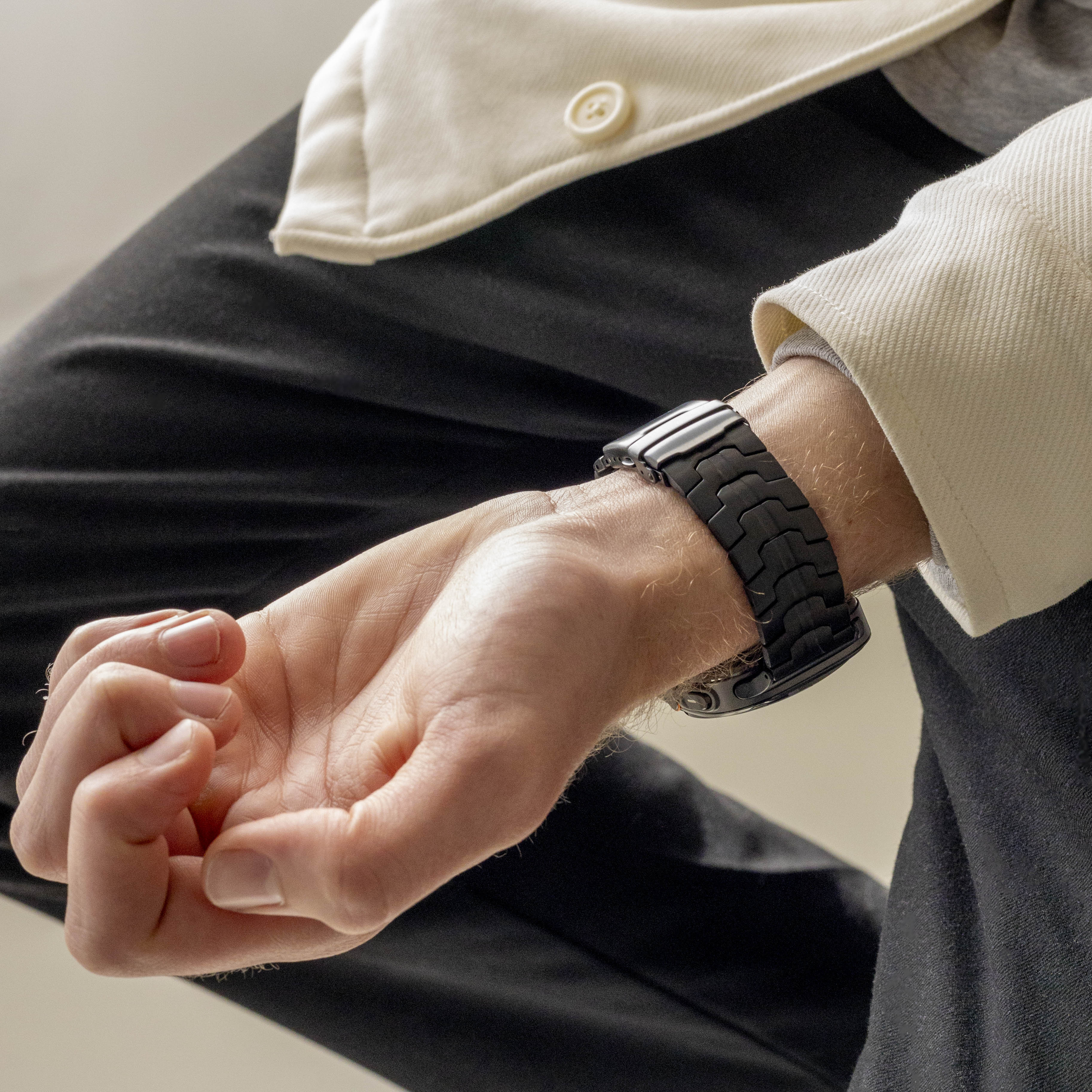 Bandz Samsung Galaxy Watch Ultra Titanium Strap 'Iron' (Black)