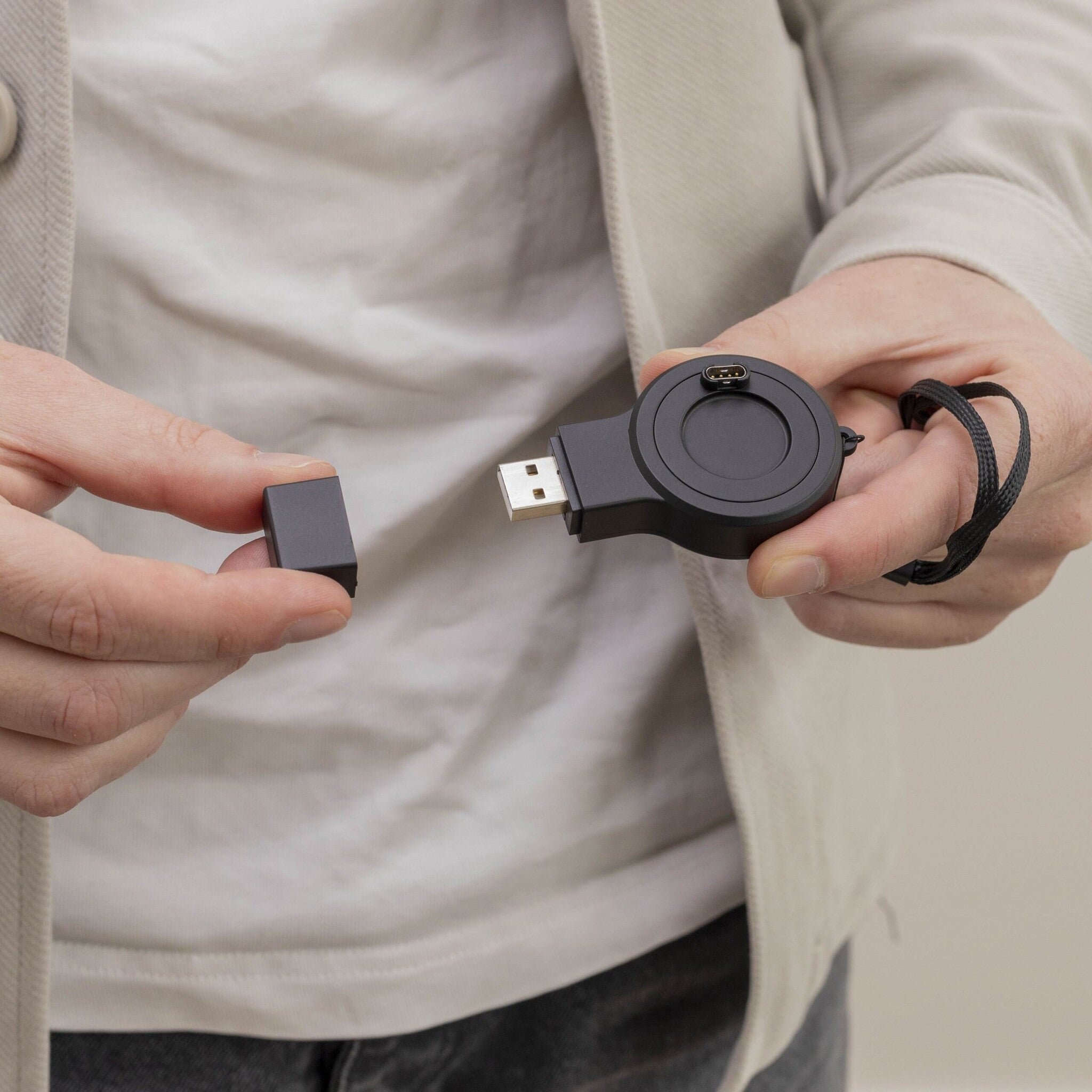 Garmin Fenix 5 / 6 / 7 / 8 mini oplader (zwart)