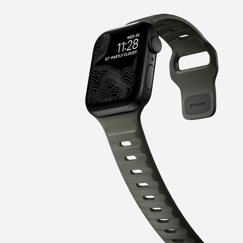 Nomad Sport Apple Watch siliconen bandje (ash green)