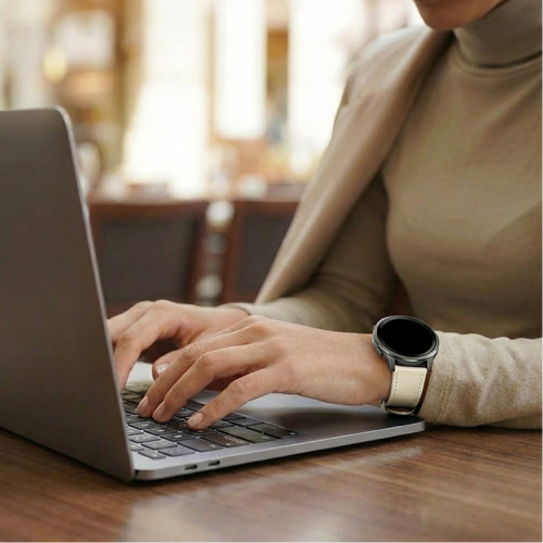 Bandz Garmin Approach S42 Leather Strap 'Deluxe' (Beige)