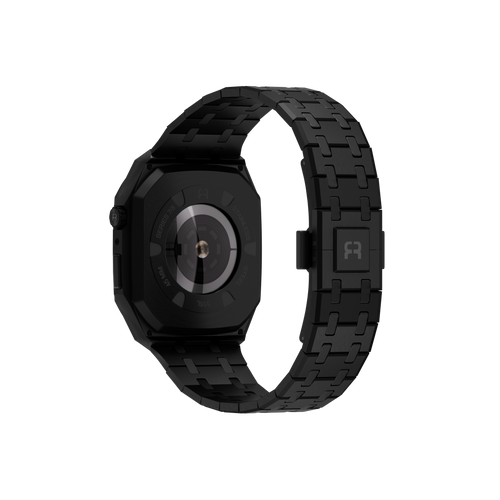 Reqior Apple Watch 45mm Kast met Stalen Band (Zwart)