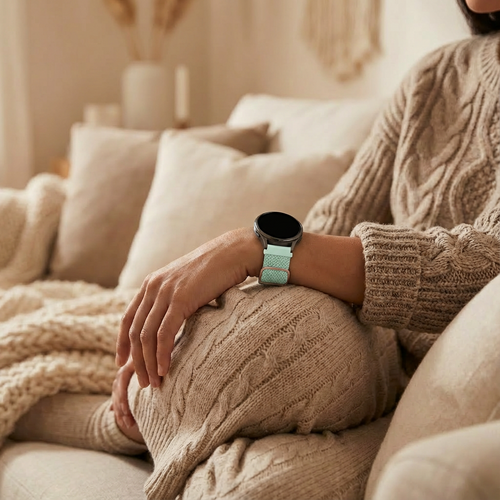 Bandz Garmin Venu 4 - 41mm verstelbare nylon band (turquoise)